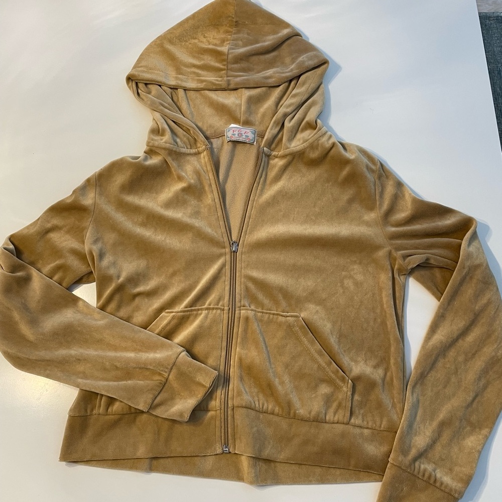 Gold velour tracksuit